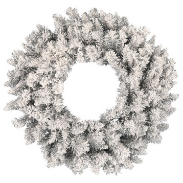24" Frosted Silver Wreath 120 Tips