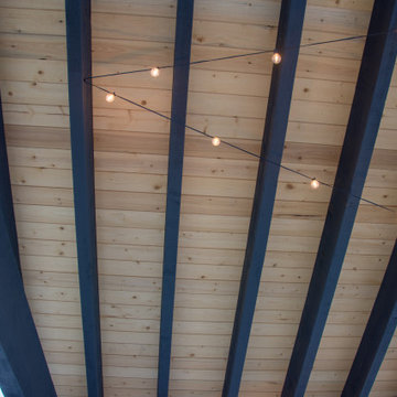 Sloped Shed Roof 2-Tone Pavilion Kit w/Integrated Power Post