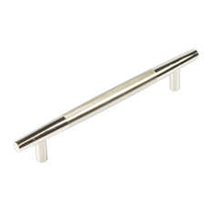 Two Tone Cabinet Drawer Pulls Houzz Hickory Hardware Belwith 6 In Metro Mod Two Tone Chrome Cabinet Pull P3701