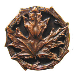 Inviting Home Inc. - Maple Leaf Knobs, Antique-Style Copper - Cabinet And Drawer Knobs