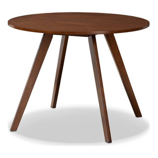 Baxton Studio Alana Walnut Finished Round Wood Dining Table