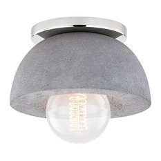 Mitzi H400501 Poppy 1 Light 7"W Incandescent Flush Mount Drum, Polished Nickel