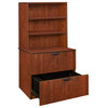 Legacy Lateral File with Open Hutch- Cherry
