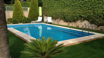 Jardín en piscina