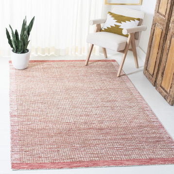 Safavieh Metro Met151Q Contemporary Rug, Ivory and Red, 8'0"x10'0"