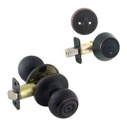 Designers Impressions - Designers Impressions Ashland 2-Piece Entry Knob and Matching Deadbolt Set - Door Entry Sets