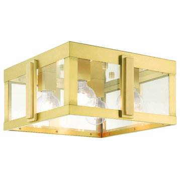 4 Light Outdoor Flush Mount in Art Deco Style - 15.5 Inches wide by 7.5 Inches