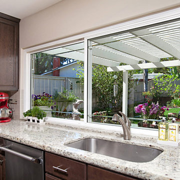 Dark Wood Extended Kitchen