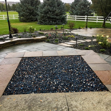 Contemporary Outdoor Living w/custom firepit