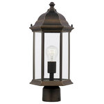 Sea Gull Lighting - Sea Gull Lighting 8238601-71 Sevier - 1 Light Medium Outdoor Post Lantern - The Sevier outdoor collection by Sea Gull LightingSevier 1 Light Mediu Antique Bronze Clear *UL: Suitable for wet locations Energy Star Qualified: n/a ADA Certified: n/a  *Number of Lights: Lamp: 1-*Wattage:100w A19 Medium Base bulb(s) *Bulb Included:No *Bulb Type:A19 Medium Base *Finish Type:Antique Bronze