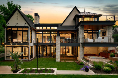Design ideas for a modern house exterior in Minneapolis.