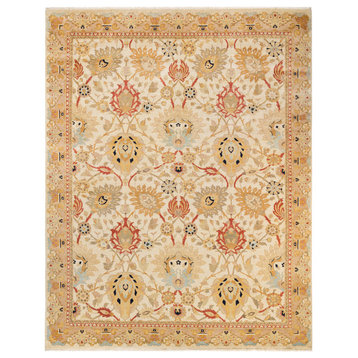 Eclectic, One-of-a-Kind Hand-Knotted Area Rug Ivory, 9' 2" x 11' 8"