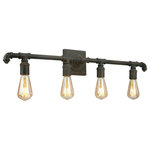 EGLO - Wymer 4-Light Bath Vanity Light, Zinc - The Wymer 4 light Bathroom Vanity Light by Eglo is perfect for  modern vintage or industrial decor. With the metal frame finished in a zinc color, creating bold contrast and the use of vintage bulbs make this vanity light the perfect addition to your bath area