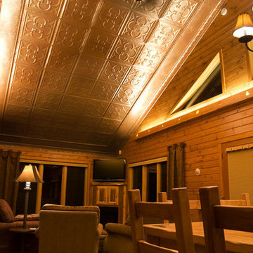 Copper Ceiling Vaulted Living Room