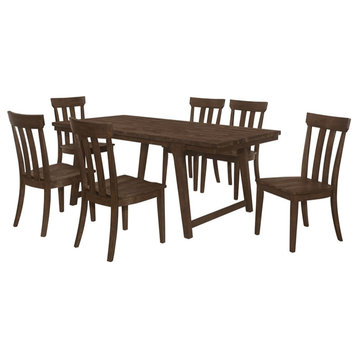 Coaster Reynolds 7-piece Farmhouse Wood Rectangular Dining Table Set Brown Oak