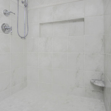 Super White Quartzite Master Bathroom