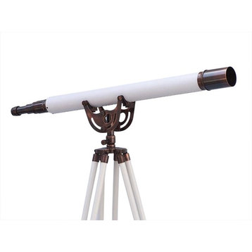 Antique Cooper With White Leather Anchormaster Telescope 65"