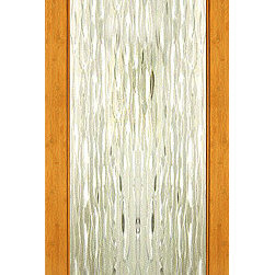 BM-33 Interior Bamboo Contemporary Waterfall Glass Single Door - Interior Doors