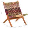 vidaXL Chair Accent Chair Comfy Chair Indian Chair Chindi Multicolors Fabric