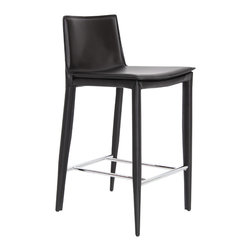 Tiffany Counter - Black Bonded Leather - Bar Stools And Counter Stools