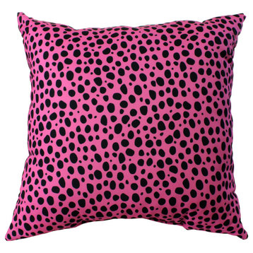 Cheetah Print Decorative Pillow, Pink, 16x16