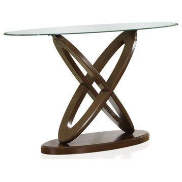 Furniture of America Darbunic Contemporary Wood Console Table in Dark Walnut