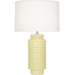 Robert Abbey - Robert Abbey BN800 Dolly - One Light Table Lamp - Shade Included: TRUECord Color: SilverBase Dimension: 15.25 x 5Bone Glazed Finish with Fondine Fabric Shade