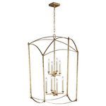 Visual Comfort Studio Collection - Thayer Extra Large Lantern, Antique Gild - The Feiss Thayer eight light hall fixture in antique gild supplies ample lighting for your daily needs, while adding a layer of today's style to your home's decor. Sophisticated and sleek, the Thayer Collection is a refreshing interpretation of a traditional four-sided lantern softened with graceful curved lines. Thayer is available in three stunning finishes: our New Antique Guild finish, industrial-inspired Smith Steel or Polished Nickel .