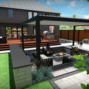 Lawrence Manor Backyard Sunken Patio