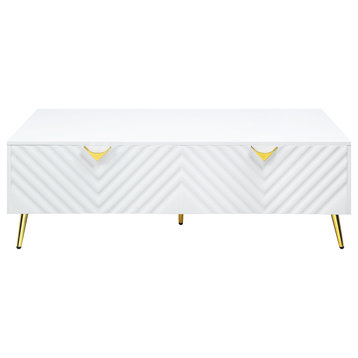 ACME Gaines Coffee Table, White High Gloss Finish