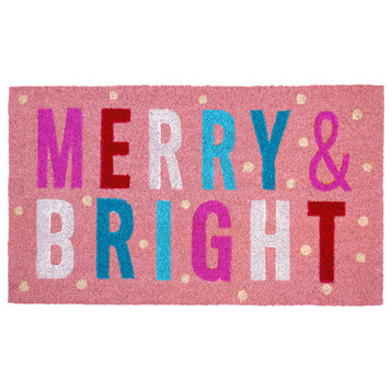 Calloway Mills 107561729 Pink Merry and Bright Doormat, 24x36