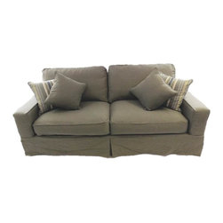 Sunset Trading - Sunset Trading Americana Sofa, Slip Cover Set Only, Forest Green - Slipcovers And Chair Covers