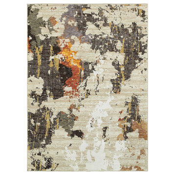 Elements Marble Beige/Charcoal Area Rug, 5'3"x7'3"