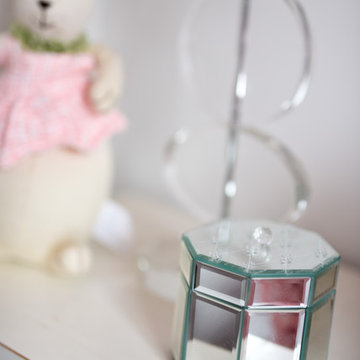 Simple Modern blue and pink bedroom