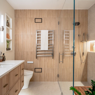 Warm Modern Japandi Bathroom Remodel with Spa-Inspired Design
