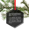 Programmer Definition Funny Glass Christmas Ornament