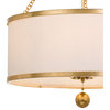 Crystorama 518-GA 6 Light Chandelier in Antique Gold with Silk