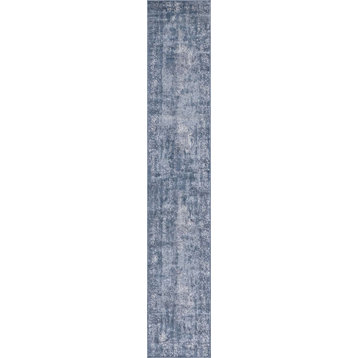 Unique Loom Ivory Woodburn Portland Area Rug, Blue, 2'2x12'0, Runner