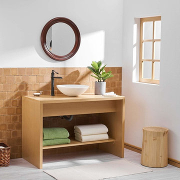 Spring-Vessel Sink Faucet with Ceramic Sink