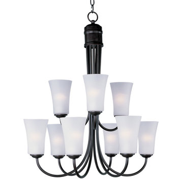 Logan 9-Light Chandelier, Oil Rubbed Bronze, Frosted