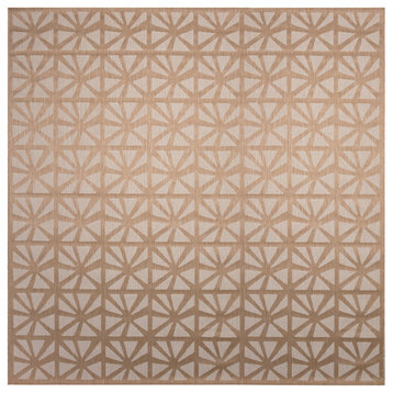 Carmel Tonga Tile Indoor/Outdoor Rug, Sand, 7'10" Square