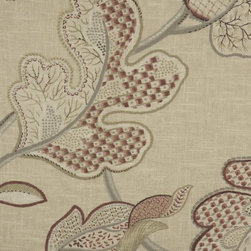 Phoebe Printed Large-scale Botanicals Linen Custom Made Curtains - Curtains