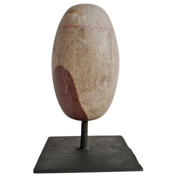 Natural Lingam Stone on Stand