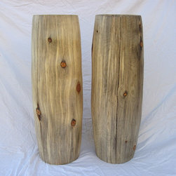 Matched beetle killed pine floor vases - Products