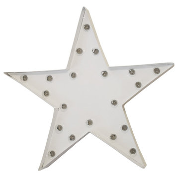 Medium White Star Steel Marquee Light by Iconics
