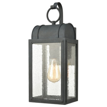 Heritage Hills 17" High 1-Light Outdoor Sconce, Aged Zinc