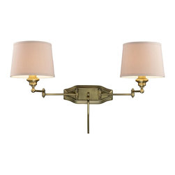 Elk Lighting Westbrook 2-Light Dual Swing Arm Sconce in Brass - Swing Arm Wall Lamps