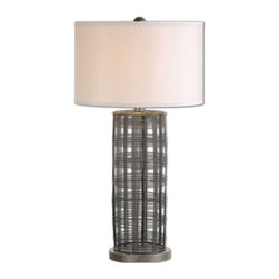 Metal Plaid Lamp - Table Lamps
