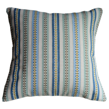 Textured Stripe Decorative Pillow, Spa Blue/Green, Without Insert