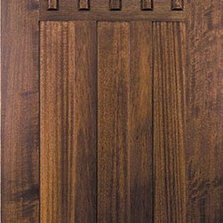 Slab Entry Single Door 80 Mahogany Craftsman 3 Panel 6 Lite TDL Glass - Front Doors